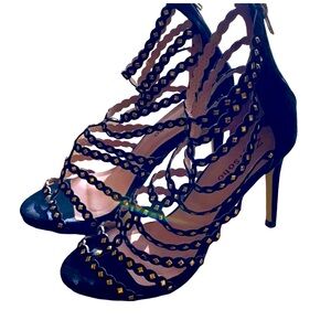 Black/Gold Gladiator Heels